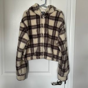 Plaid purple and white Jacket